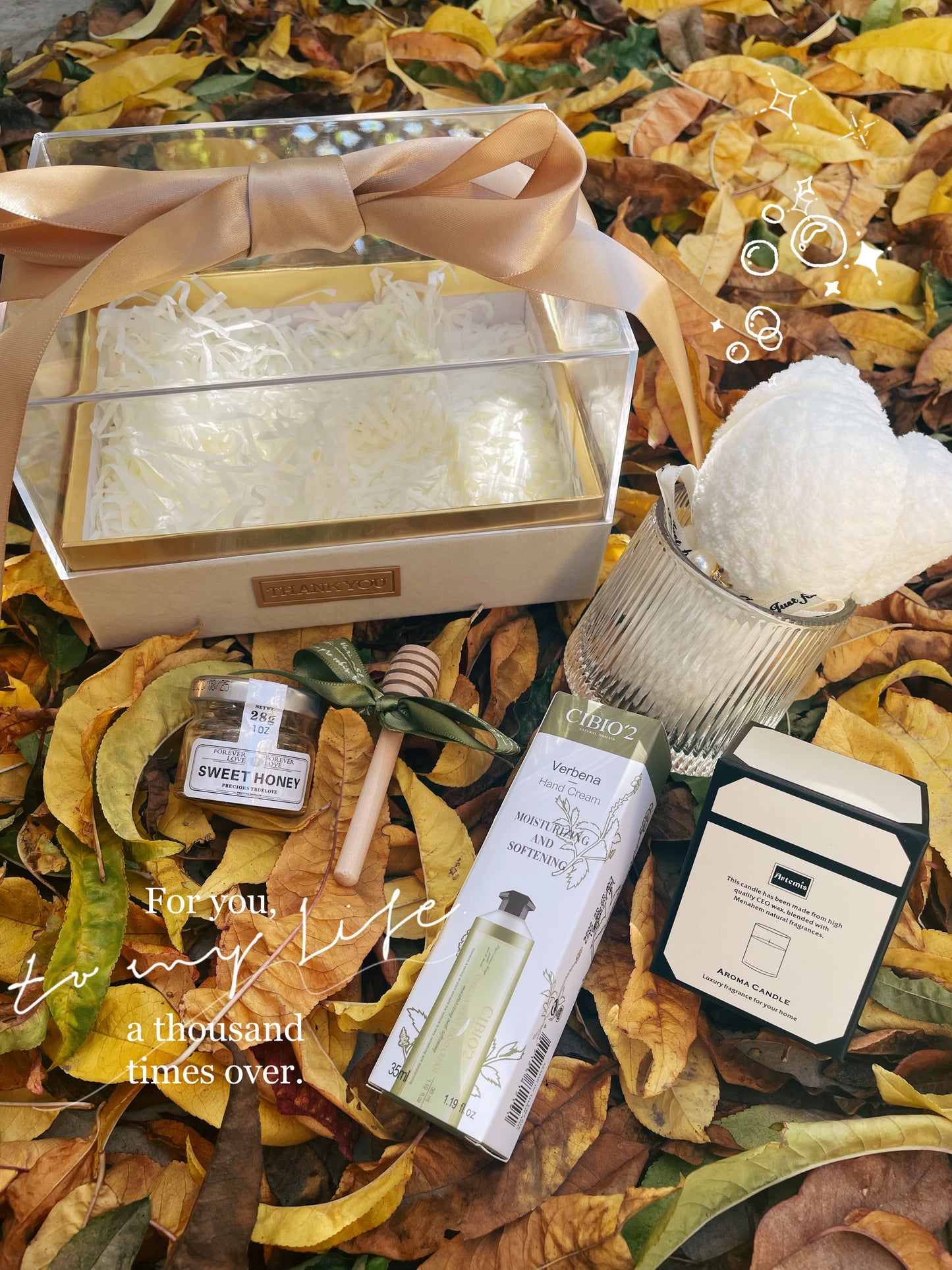 Alex Champagne-Colored Ribbon Gift Box