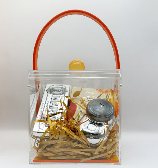 Orange Crystal Square Gift Box