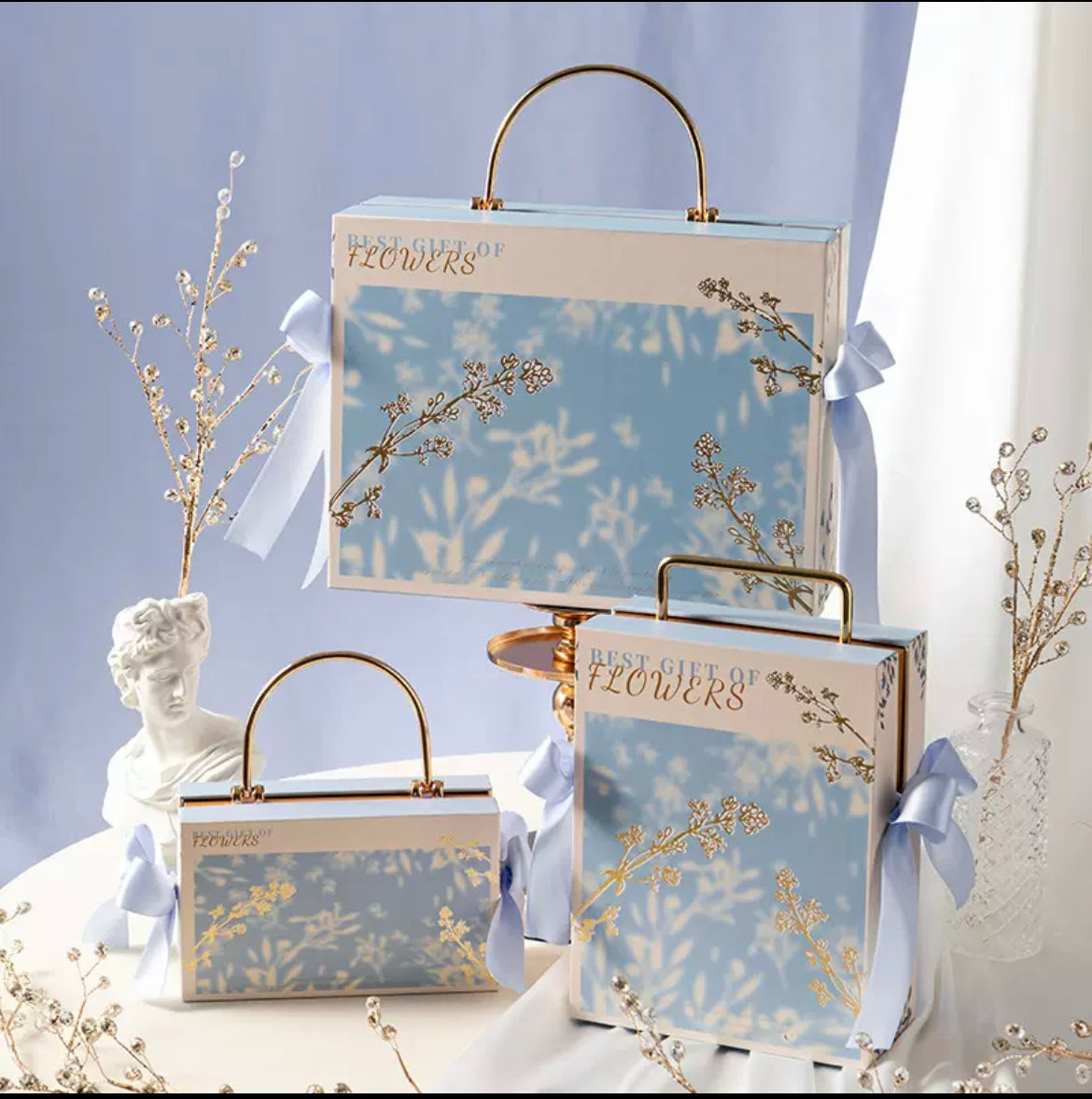 Floral Shadow Wedding Favor Gift Box(Empty box)