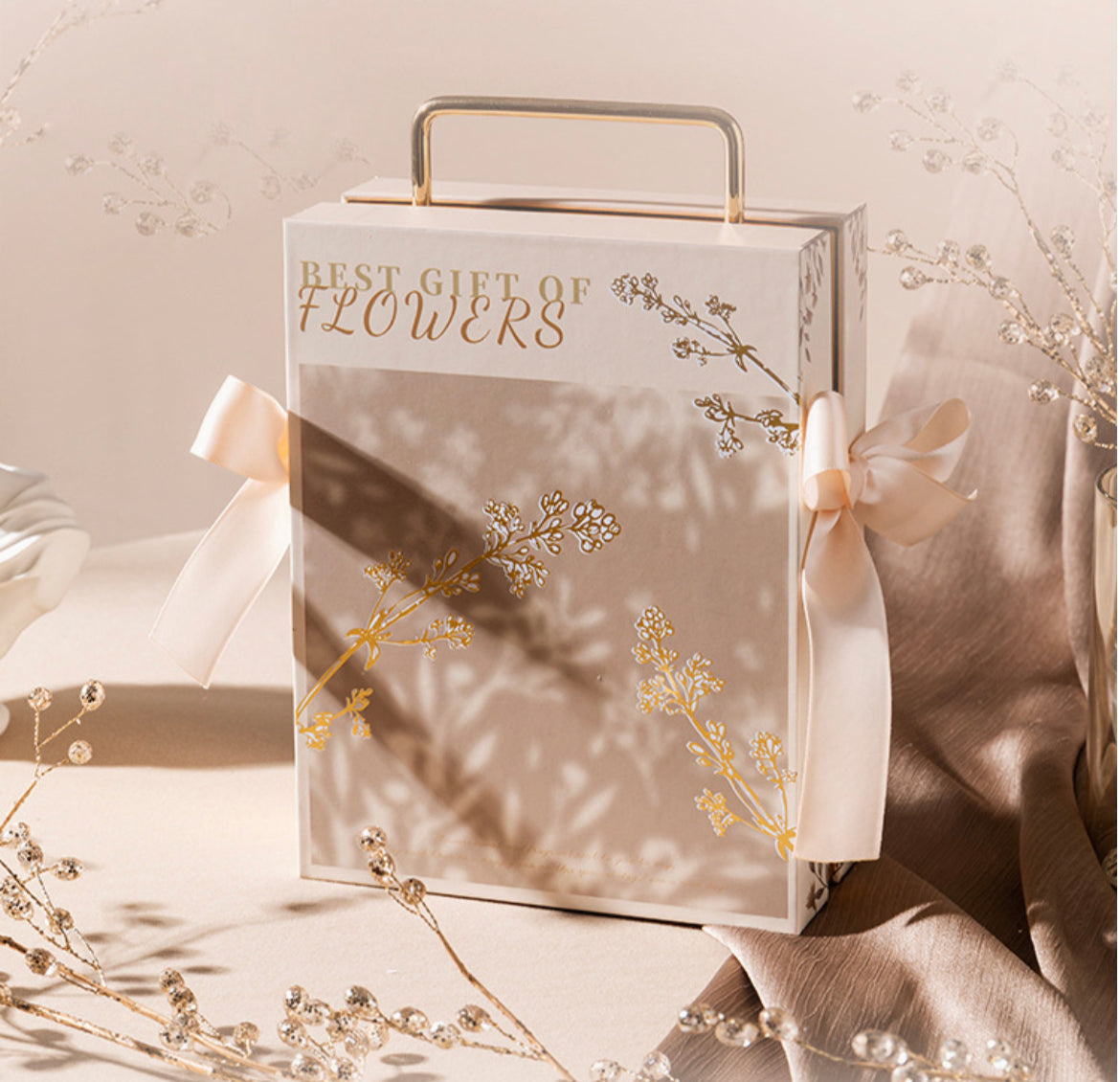 Floral Shadow Wedding Favor Gift Box(Empty box)