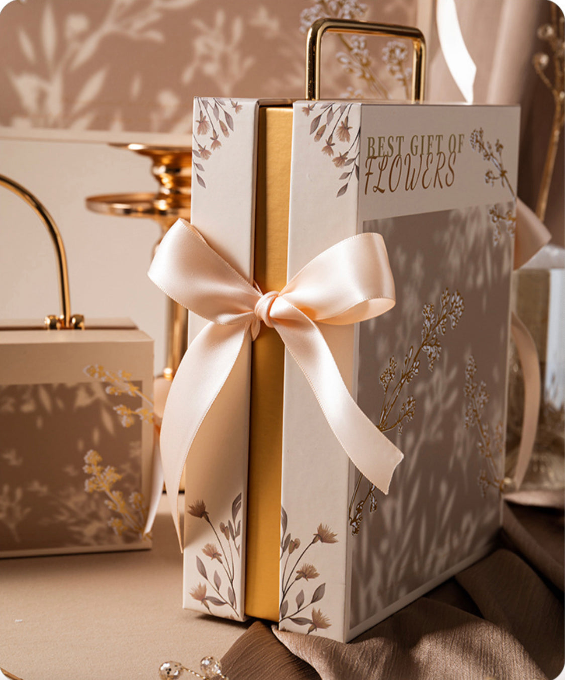 Floral Shadow Wedding Favor Gift Box(Empty box)