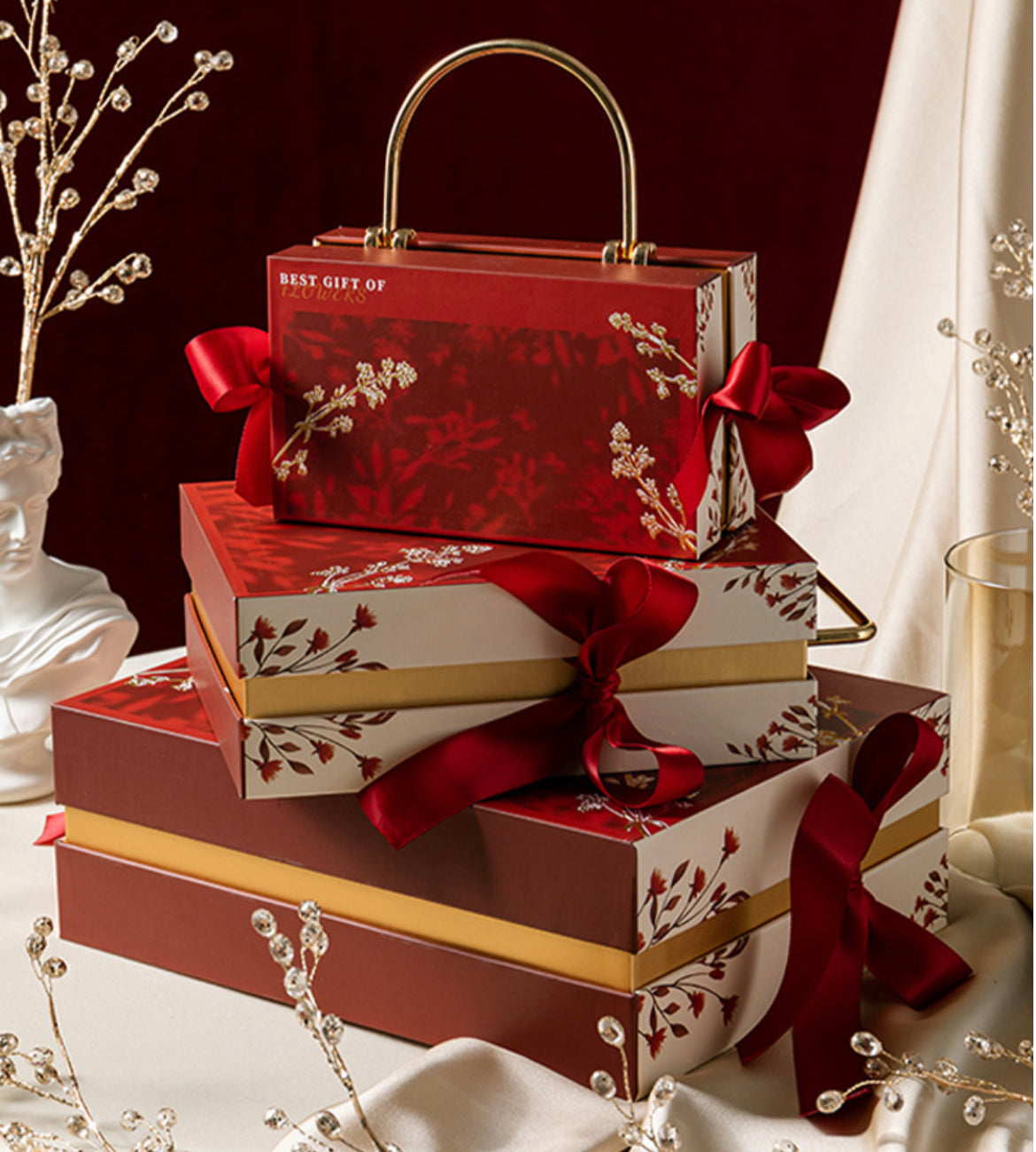 Floral Shadow Wedding Favor Gift Box(Empty box)
