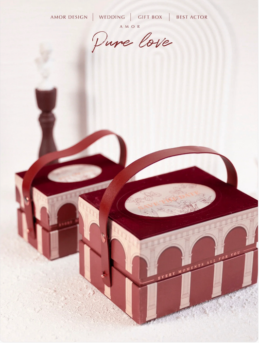 Red Velvet French Arch Festive Gifts Gift Box