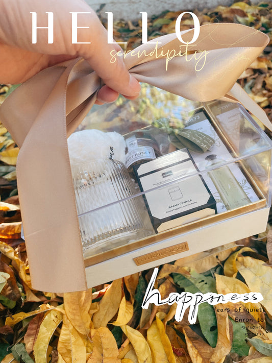 Alex Champagne-Colored Ribbon Gift Box